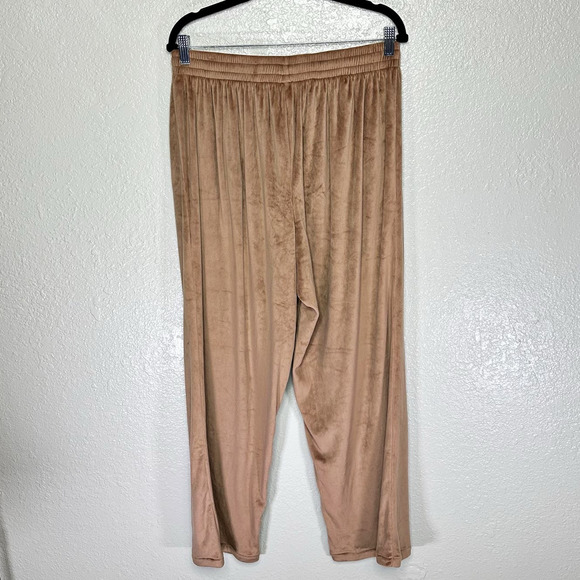 Skims Velour Track Pants Wide Leg Pull On Sienna Brown Women XL - Picture 3 of 8